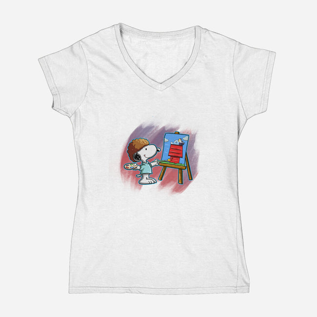 Paint My Friend-Womens-V-Neck-Tee-nickzzarto