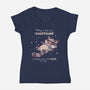 No Thoughts Raccoon-Womens-V-Neck-Tee-TechraNova