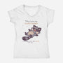 No Thoughts Raccoon-Womens-V-Neck-Tee-TechraNova