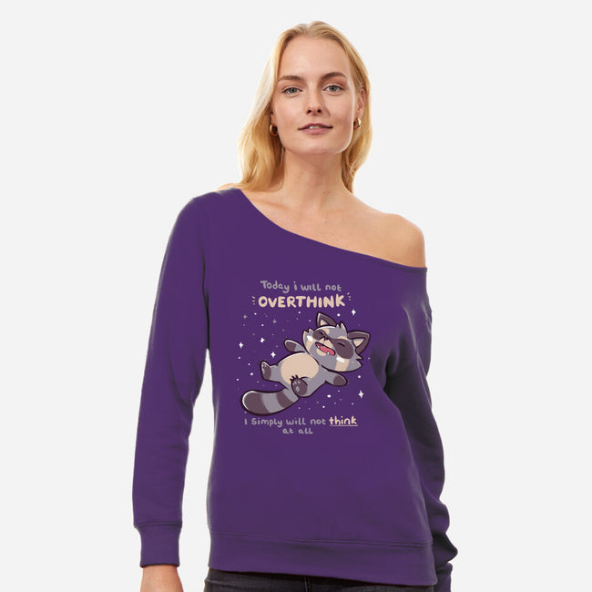 No Thoughts Raccoon-Womens-Off Shoulder-Sweatshirt-TechraNova