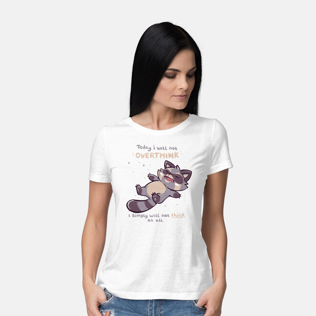 No Thoughts Raccoon-Womens-Basic-Tee-TechraNova