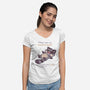 No Thoughts Raccoon-Womens-V-Neck-Tee-TechraNova