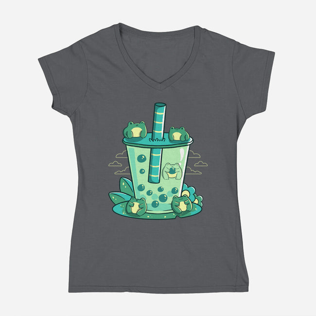 Bubble Toad-Womens-V-Neck-Tee-tobefonseca