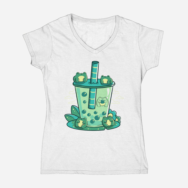 Bubble Toad-Womens-V-Neck-Tee-tobefonseca