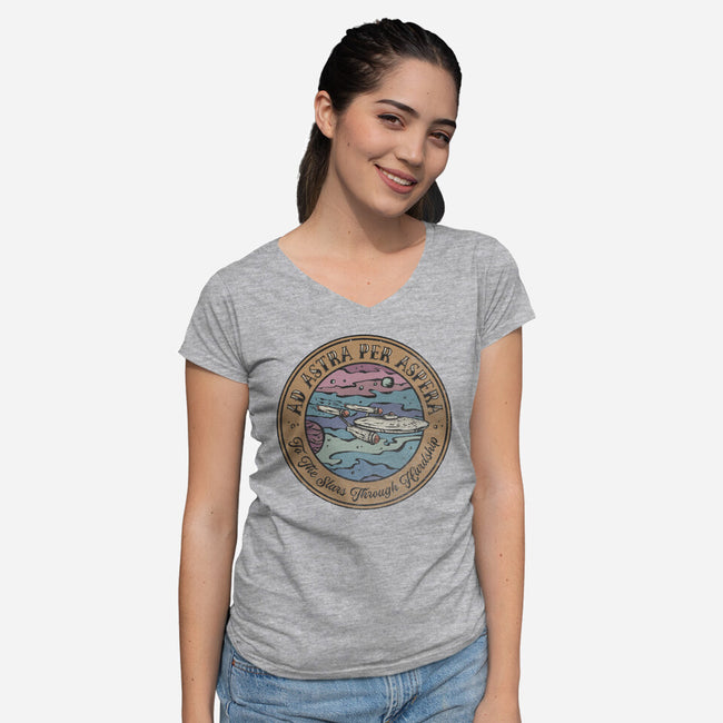 Ad Astra Per Asprea-Womens-V-Neck-Tee-kg07