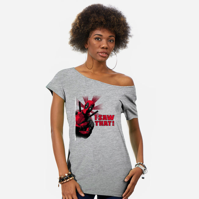 Hey I Saw That-Womens-Off Shoulder-Tee-rocketman_art