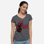 Hey I Saw That-Womens-V-Neck-Tee-rocketman_art