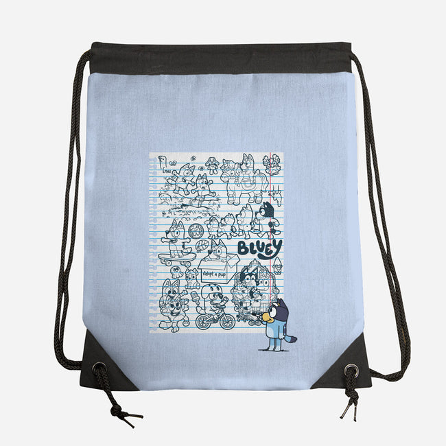 Doodle Heeler-None-Drawstring-Bag-Xentee