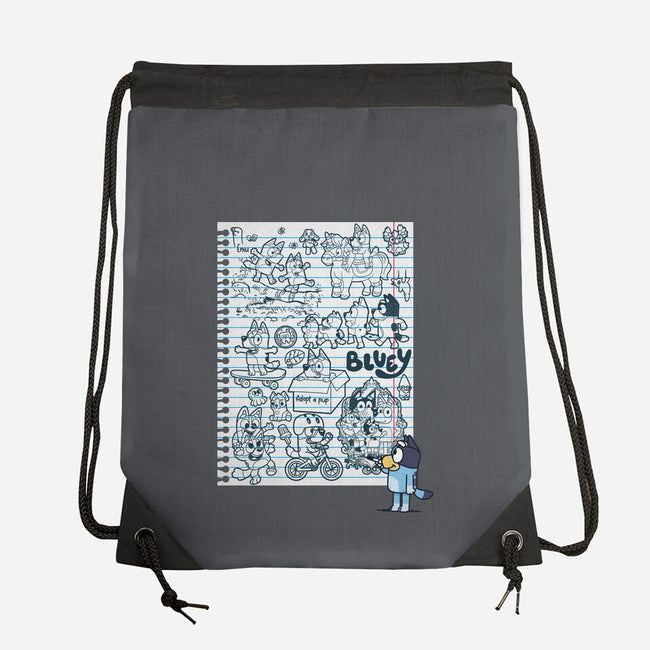 Doodle Heeler-None-Drawstring-Bag-Xentee