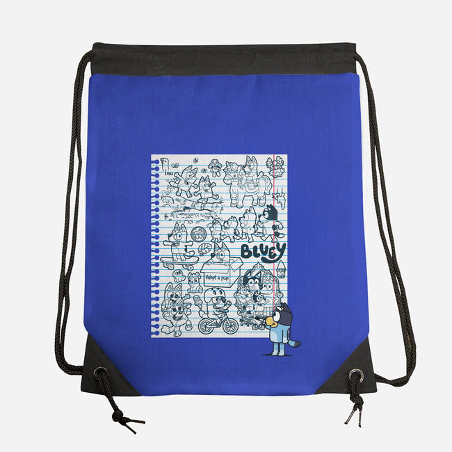 Doodle Heeler-None-Drawstring-Bag-Xentee