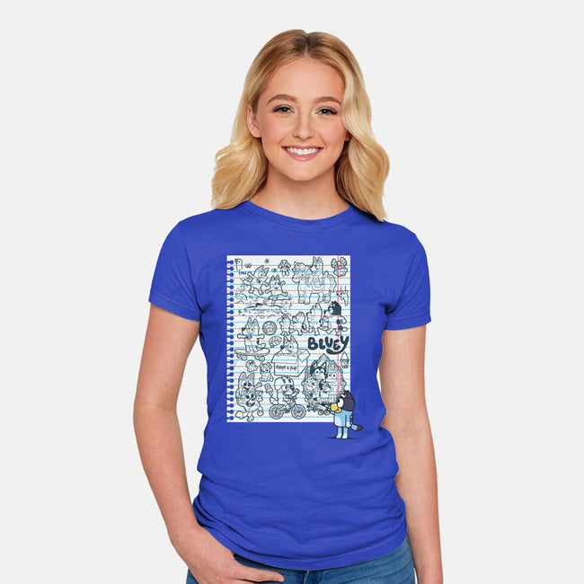 Doodle Heeler-Womens-Fitted-Tee-Xentee