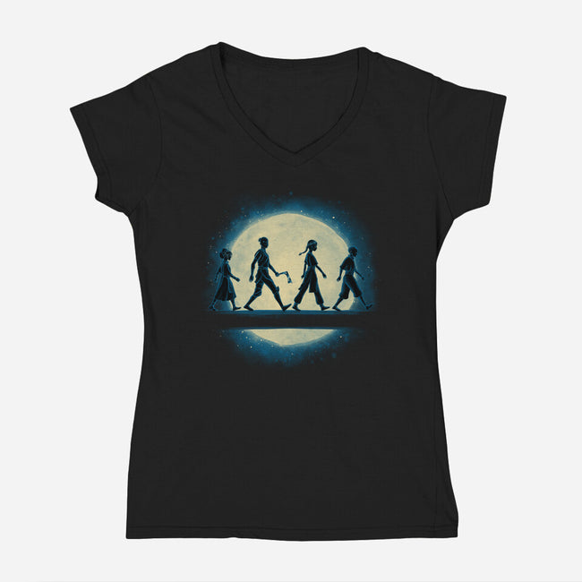 Night Benders-Womens-V-Neck-Tee-teesgeex