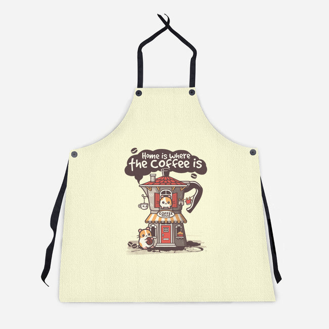 Home Is Where The Coffee Is-Unisex-Kitchen-Apron-NemiMakeit