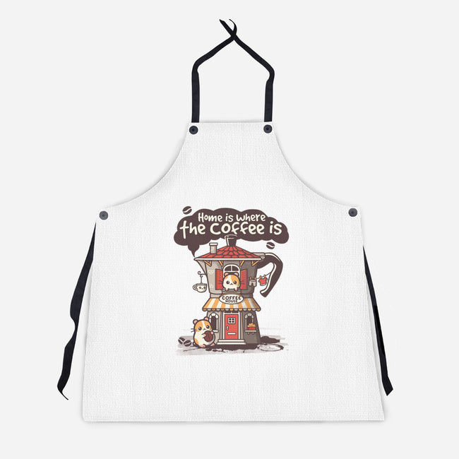 Home Is Where The Coffee Is-Unisex-Kitchen-Apron-NemiMakeit