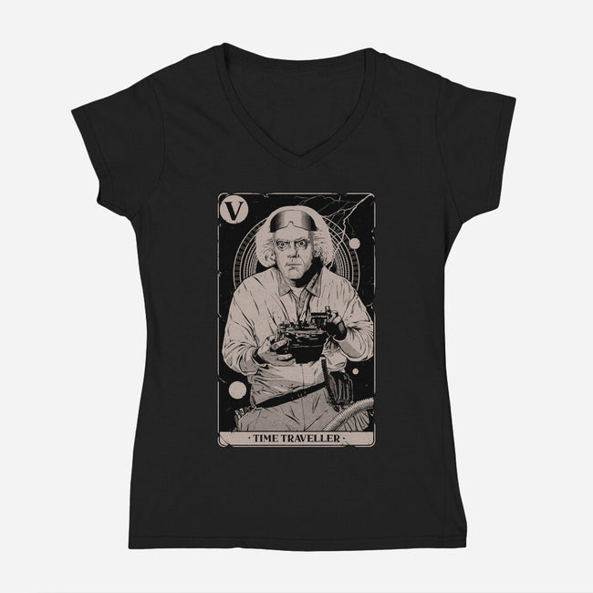 Time Traveller Tarot-Womens-V-Neck-Tee-Hafaell