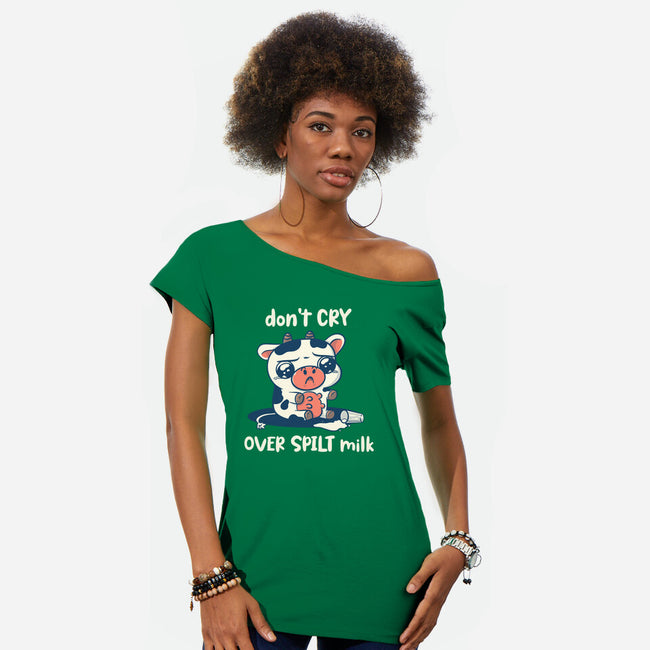 Don't Cry Please-Womens-Off Shoulder-Tee-Freecheese