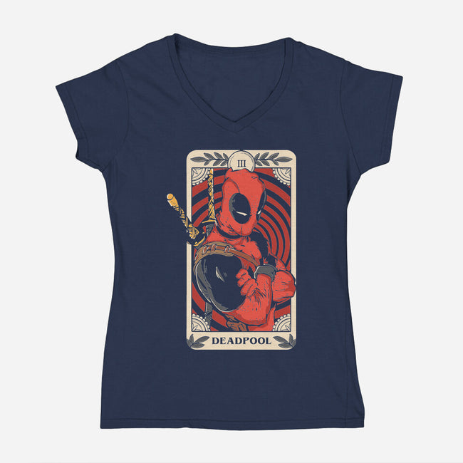 Deadpool Tarot-Womens-V-Neck-Tee-turborat14