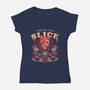 Praise The Slice-Womens-V-Neck-Tee-eduely