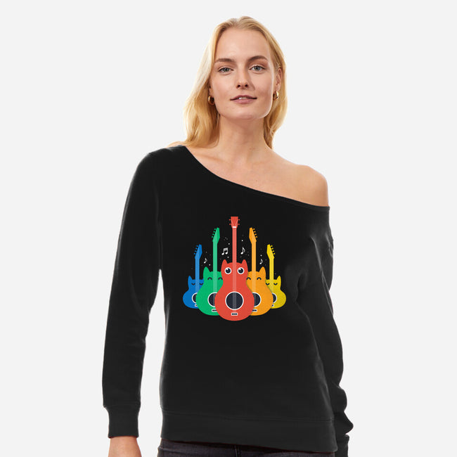 Feline Symphony-Womens-Off Shoulder-Sweatshirt-erion_designs