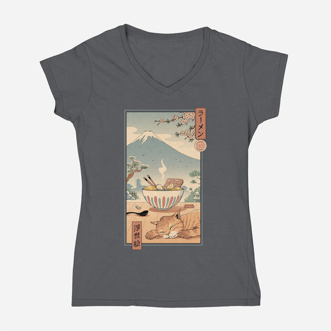 A Perfect Ramen Weather-Womens-V-Neck-Tee-vp021