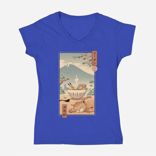 A Perfect Ramen Weather-Womens-V-Neck-Tee-vp021