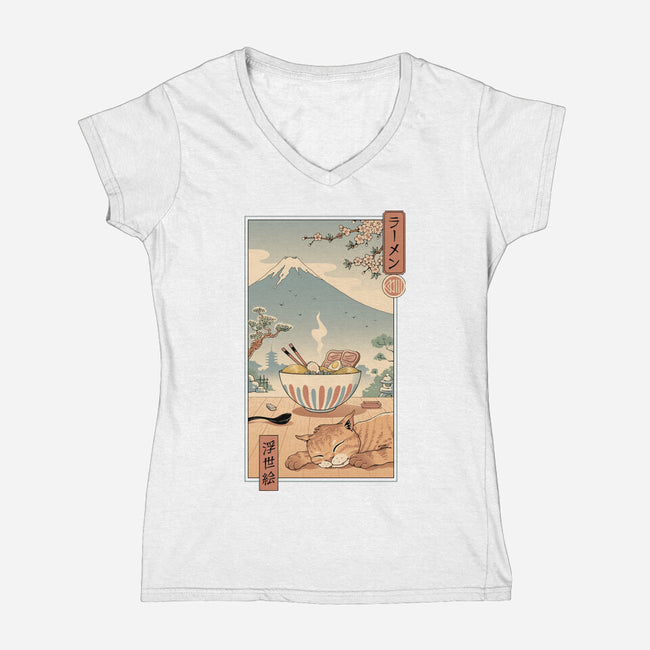 A Perfect Ramen Weather-Womens-V-Neck-Tee-vp021