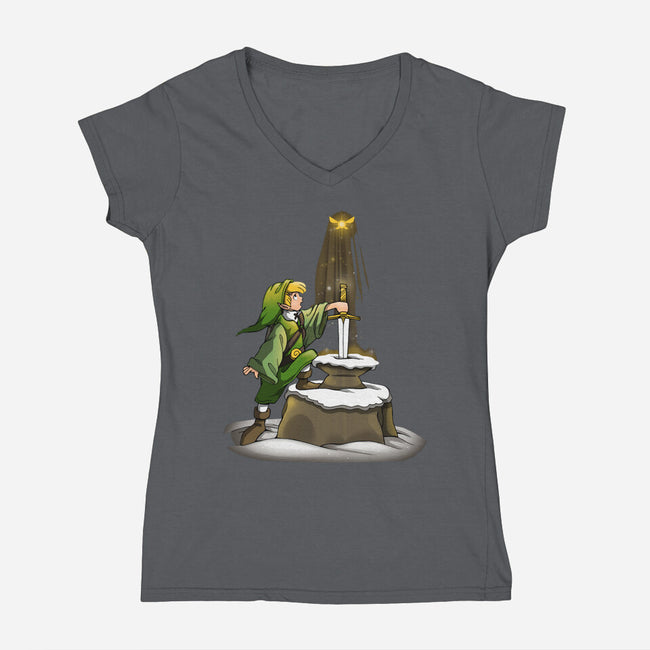 Sword Hero-Womens-V-Neck-Tee-Vallina84