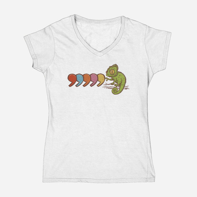 Comma Chameleon-Womens-V-Neck-Tee-kg07