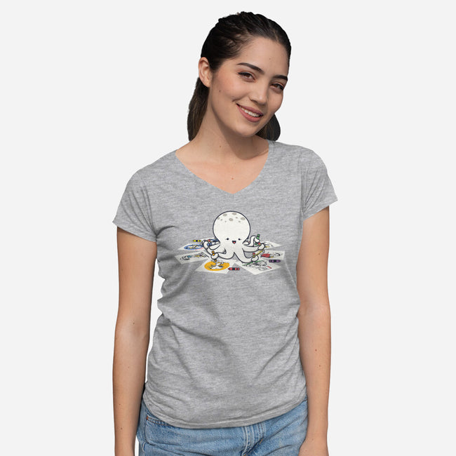 Octodextrous-Womens-V-Neck-Tee-Xentee