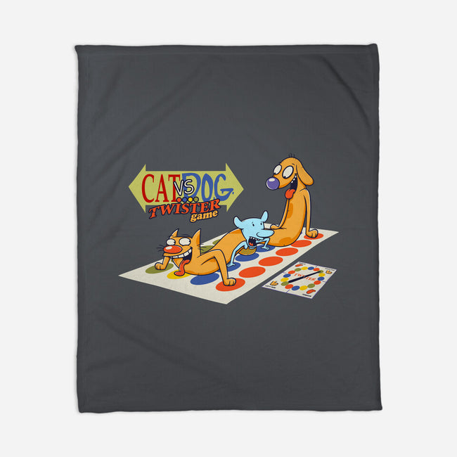 Cat Vs Dog-None-Fleece-Blanket-Xentee