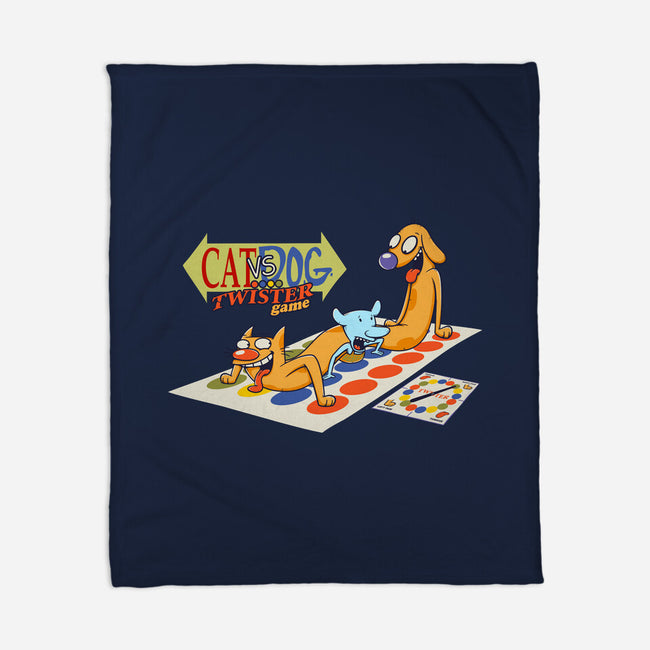 Cat Vs Dog-None-Fleece-Blanket-Xentee