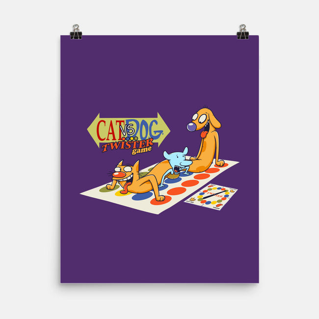 Cat Vs Dog-None-Matte-Poster-Xentee