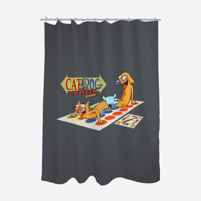 Cat Vs Dog-None-Polyester-Shower Curtain-Xentee