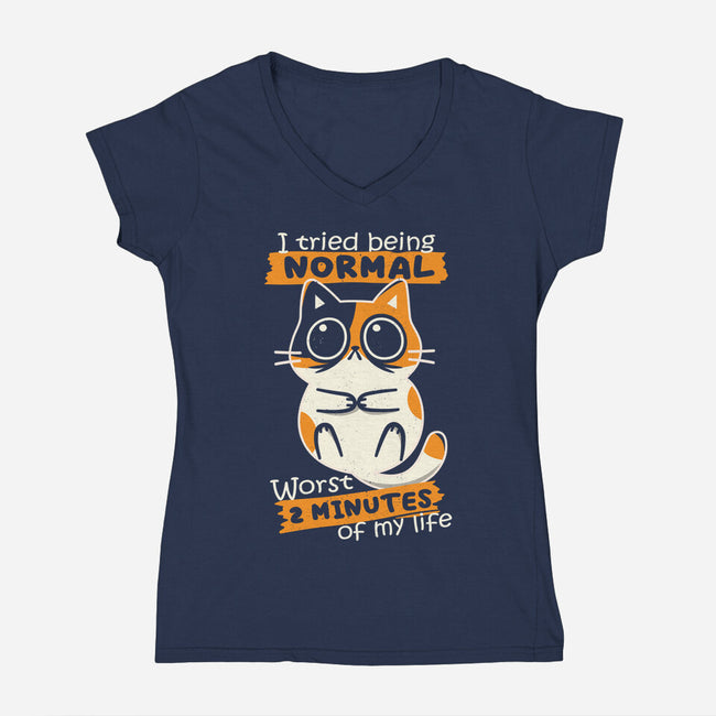 Normal To Worst-Womens-V-Neck-Tee-Xentee