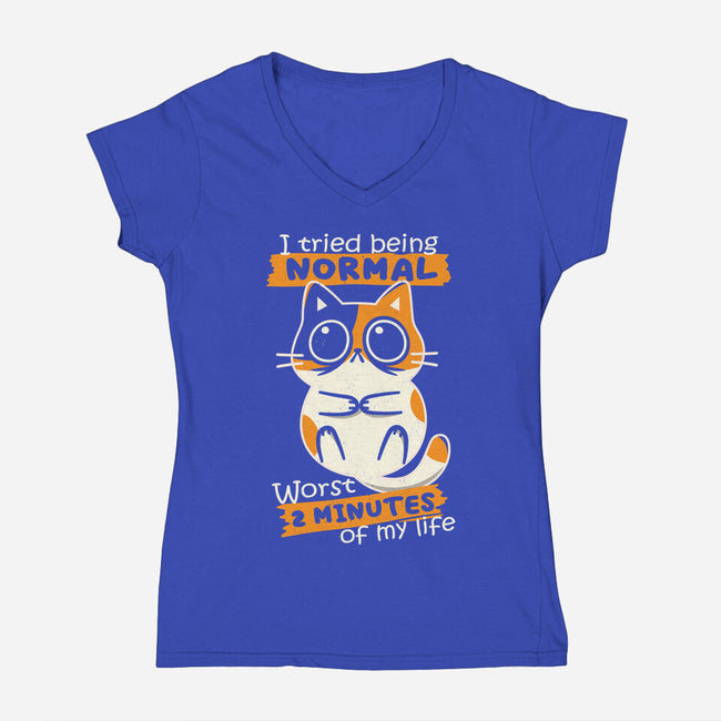 Normal To Worst-Womens-V-Neck-Tee-Xentee