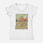 Egypt Mummy Ramen Pyramids-Womens-V-Neck-Tee-tobefonseca