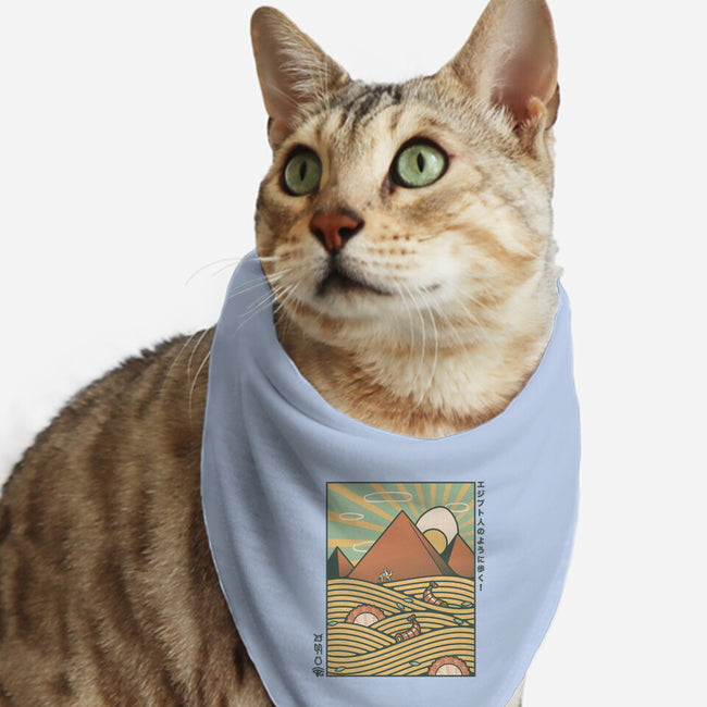 Egypt Mummy Ramen Pyramids-Cat-Bandana-Pet Collar-tobefonseca