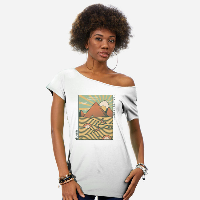 Egypt Mummy Ramen Pyramids-Womens-Off Shoulder-Tee-tobefonseca