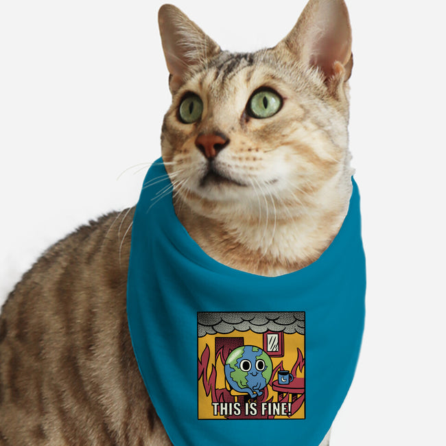 Earth It's Fine Room On Fire-Cat-Bandana-Pet Collar-tobefonseca