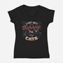 I Talk To My Cats-Womens-V-Neck-Tee-tobefonseca