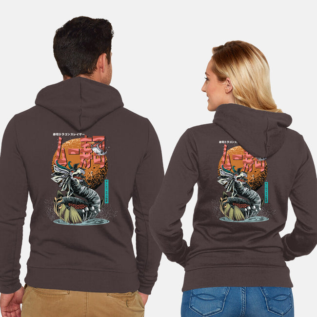 Dragon Sushi Slayer-Unisex-Zip-Up-Sweatshirt-Kladenko