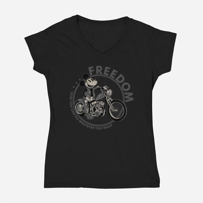 Freedom MC-Womens-V-Neck-Tee-Hafaell