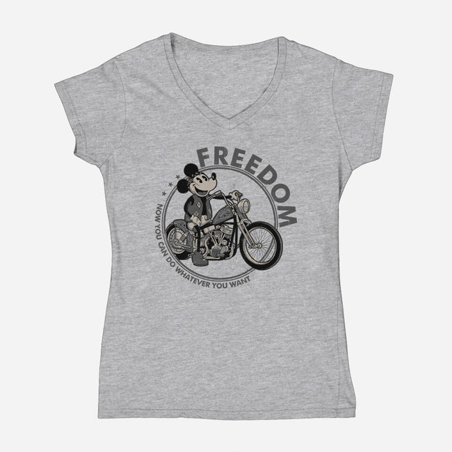 Freedom MC-Womens-V-Neck-Tee-Hafaell