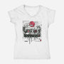 Retro Cassette-Womens-V-Neck-Tee-StudioM6