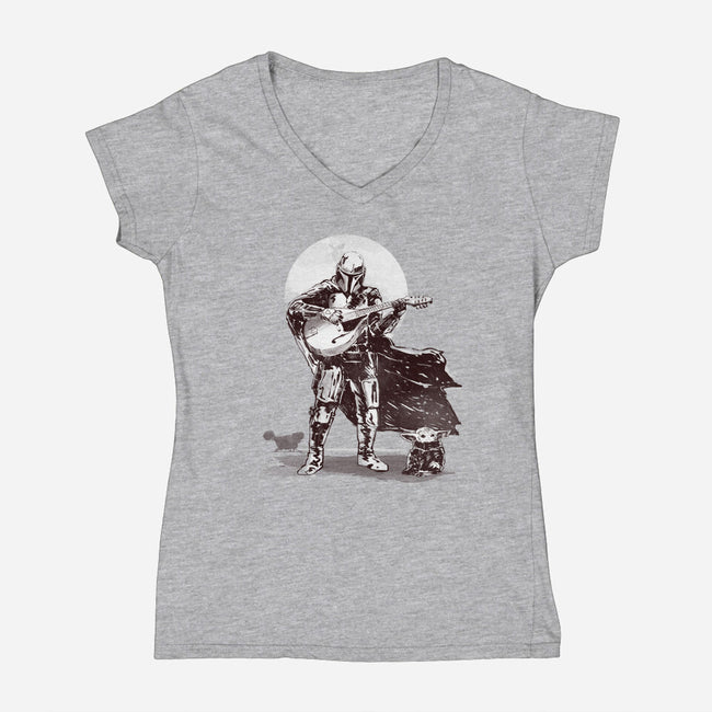 The Mandolinian-Womens-V-Neck-Tee-kharmazero