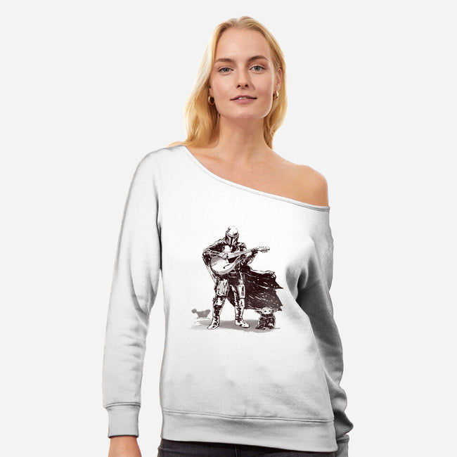 The Mandolinian-Womens-Off Shoulder-Sweatshirt-kharmazero