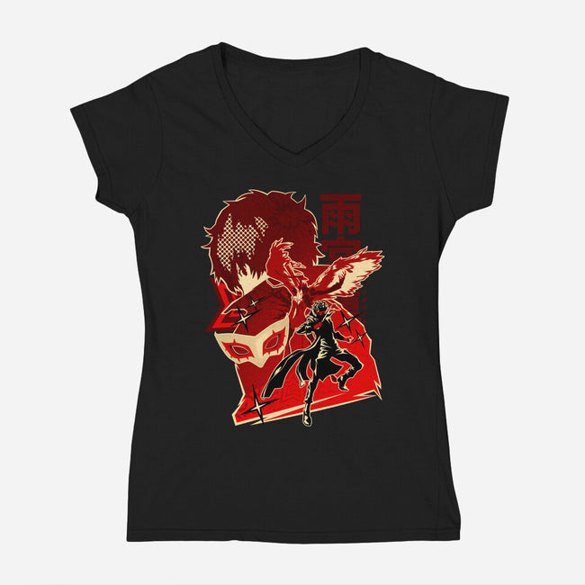 Code Name Joker-Womens-V-Neck-Tee-hypertwenty