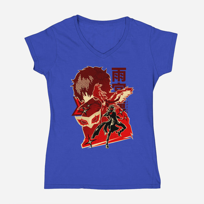 Code Name Joker-Womens-V-Neck-Tee-hypertwenty