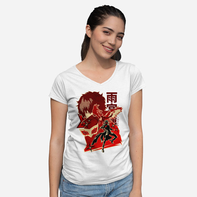 Code Name Joker-Womens-V-Neck-Tee-hypertwenty