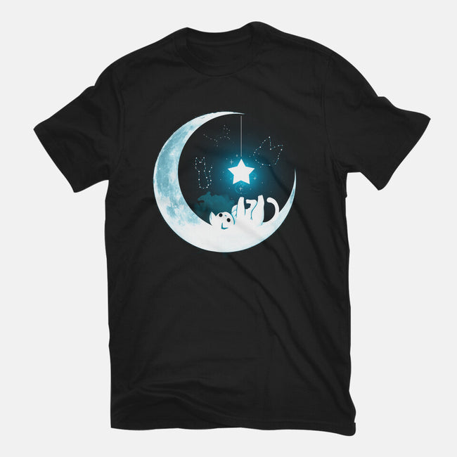 Kitten Moon Night-Mens-Basic-Tee-Vallina84